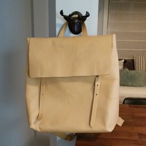 Natural leather backpack